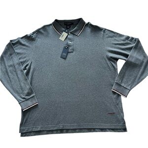 Daniel Cremieux NWT Grey Long Sleeve Polo‎ Shirt Top Size XL